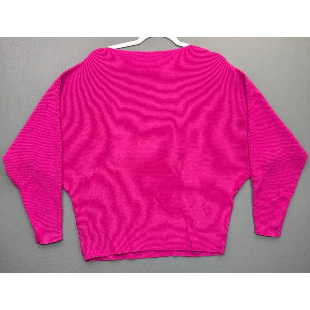 Lauren Ralph Lauren Hot Pink Ribbed Knit Dolman Sweater Boatneck Women's Medium - Picture 12 of 12